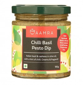 Aamra Chilli Basil Pesto Dip   Glass Jar  180 grams